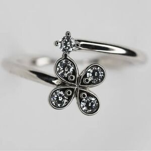 Pandora Authentic Jewelry Silver CZ Dazzling Daisies Ring